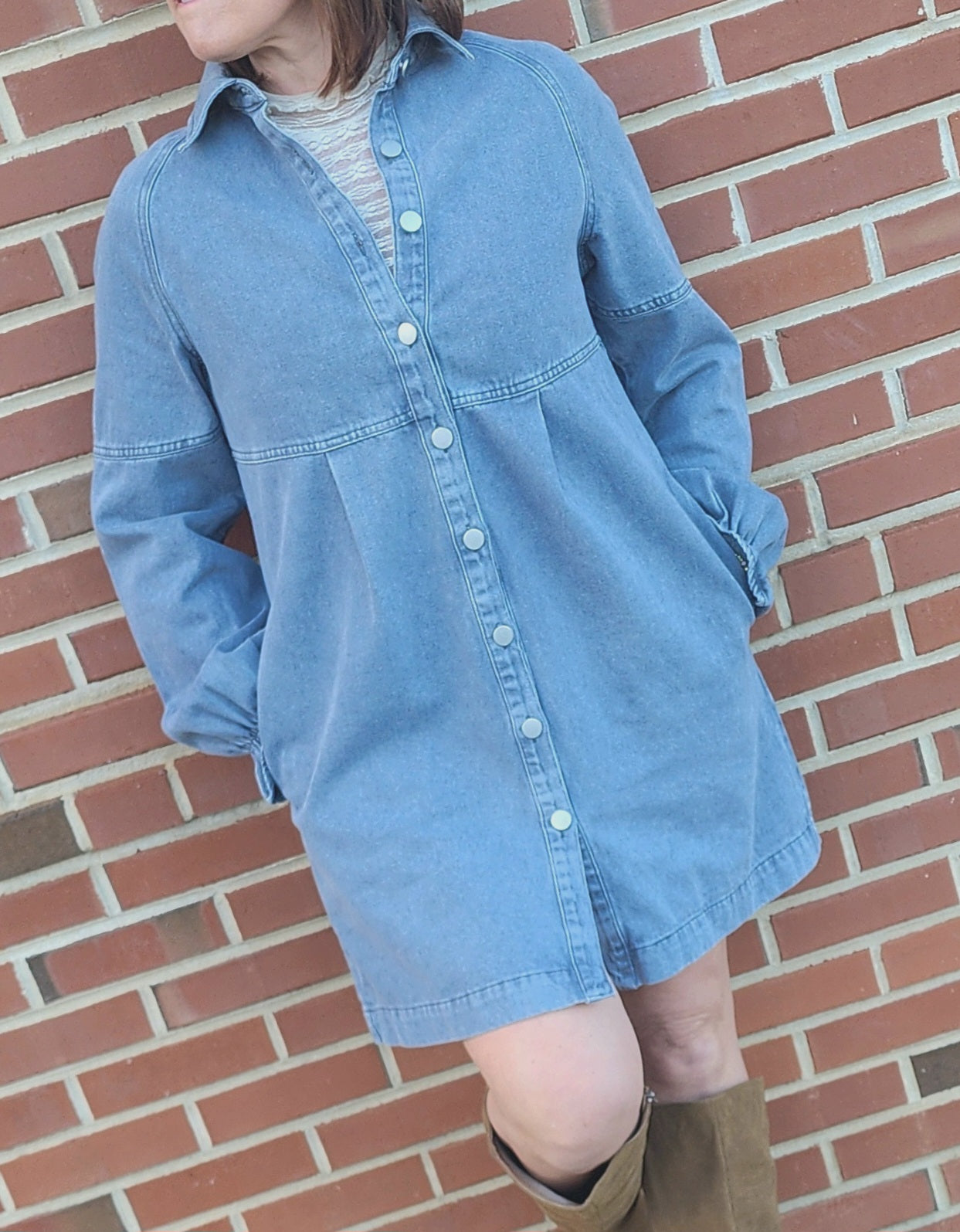Denim mini dress