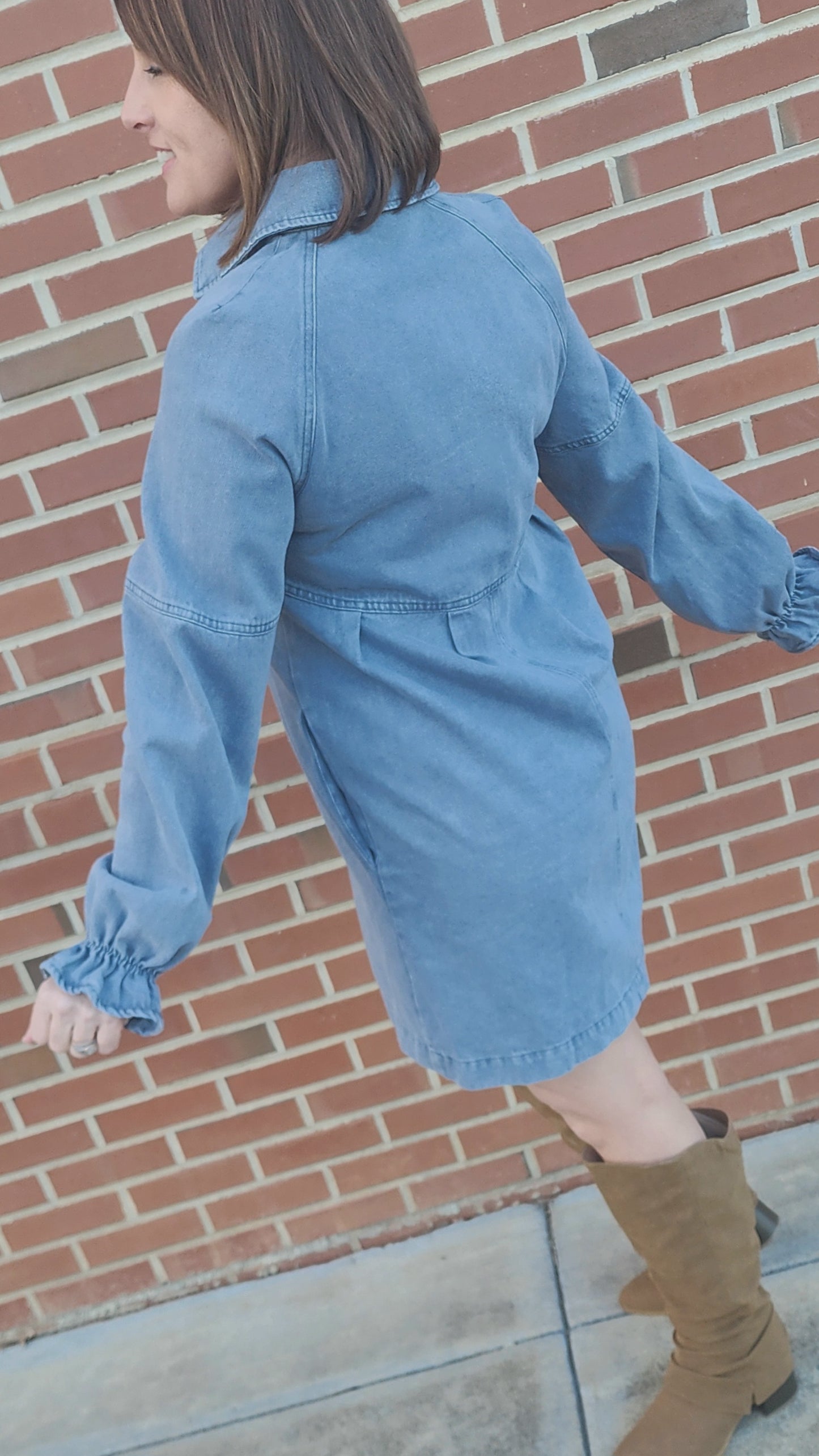 Denim mini dress