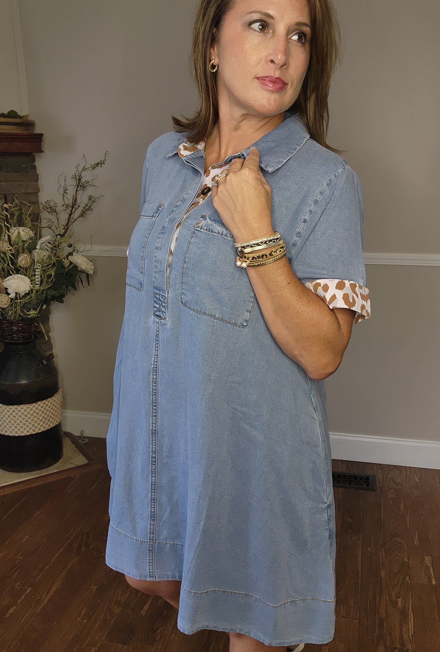 The Gina Denim Mini Dress