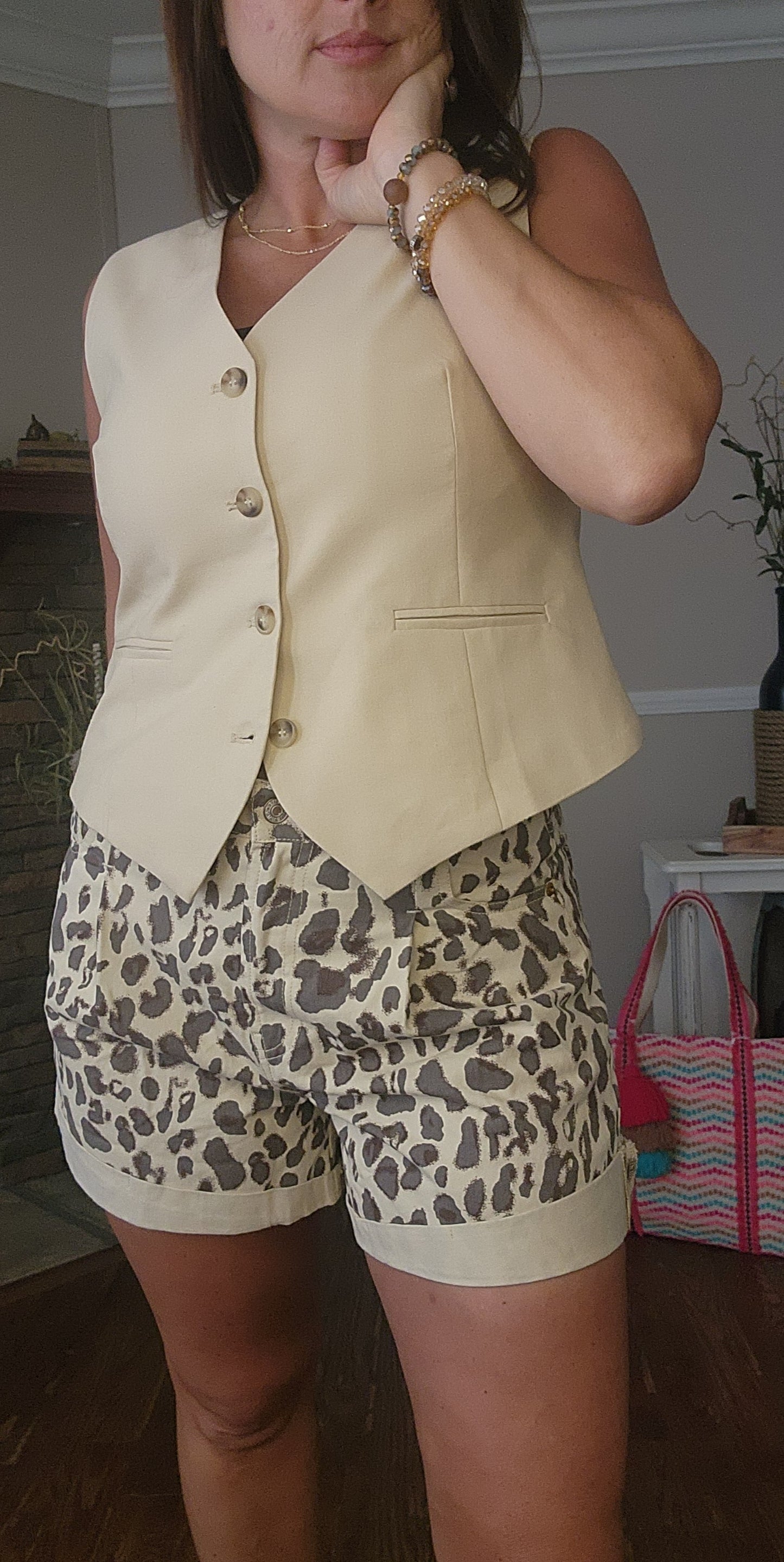 Print High Waist Shorts