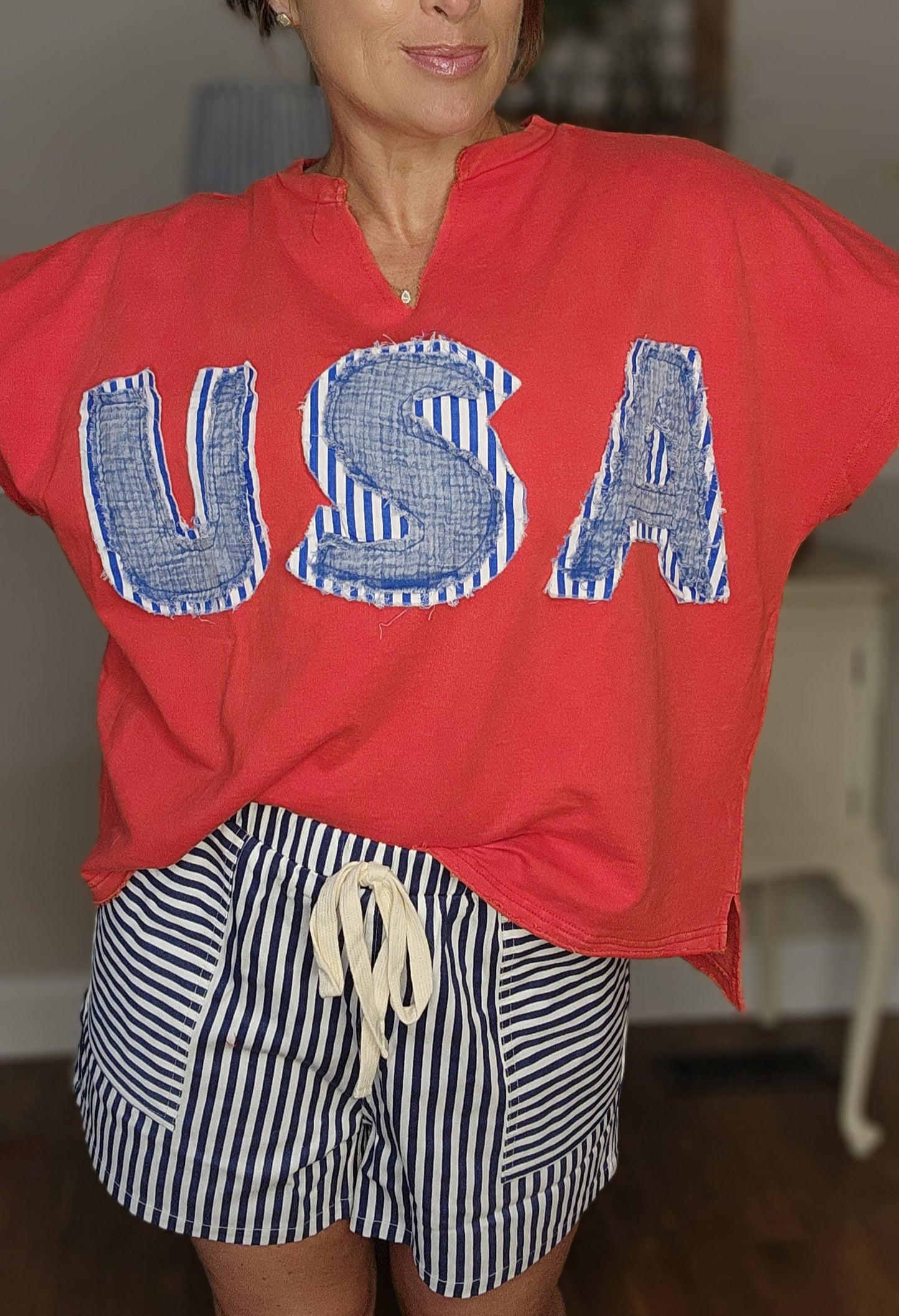 USA Patched Knit Top