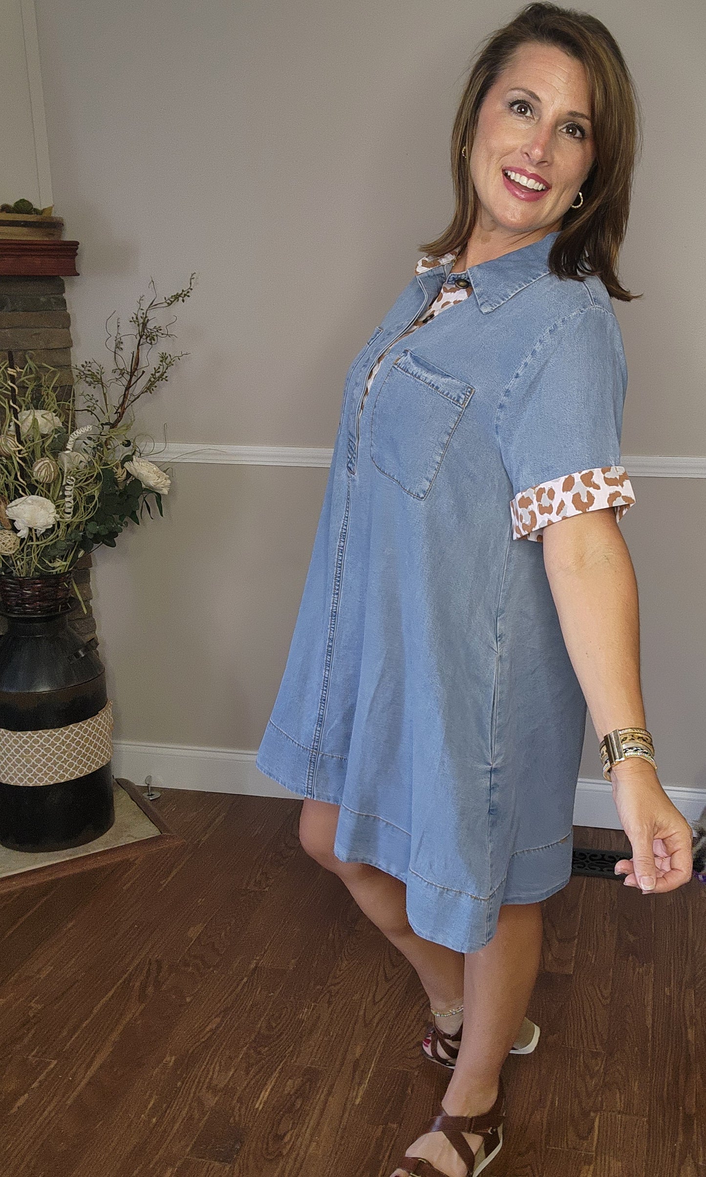 The Gina Denim Mini Dress