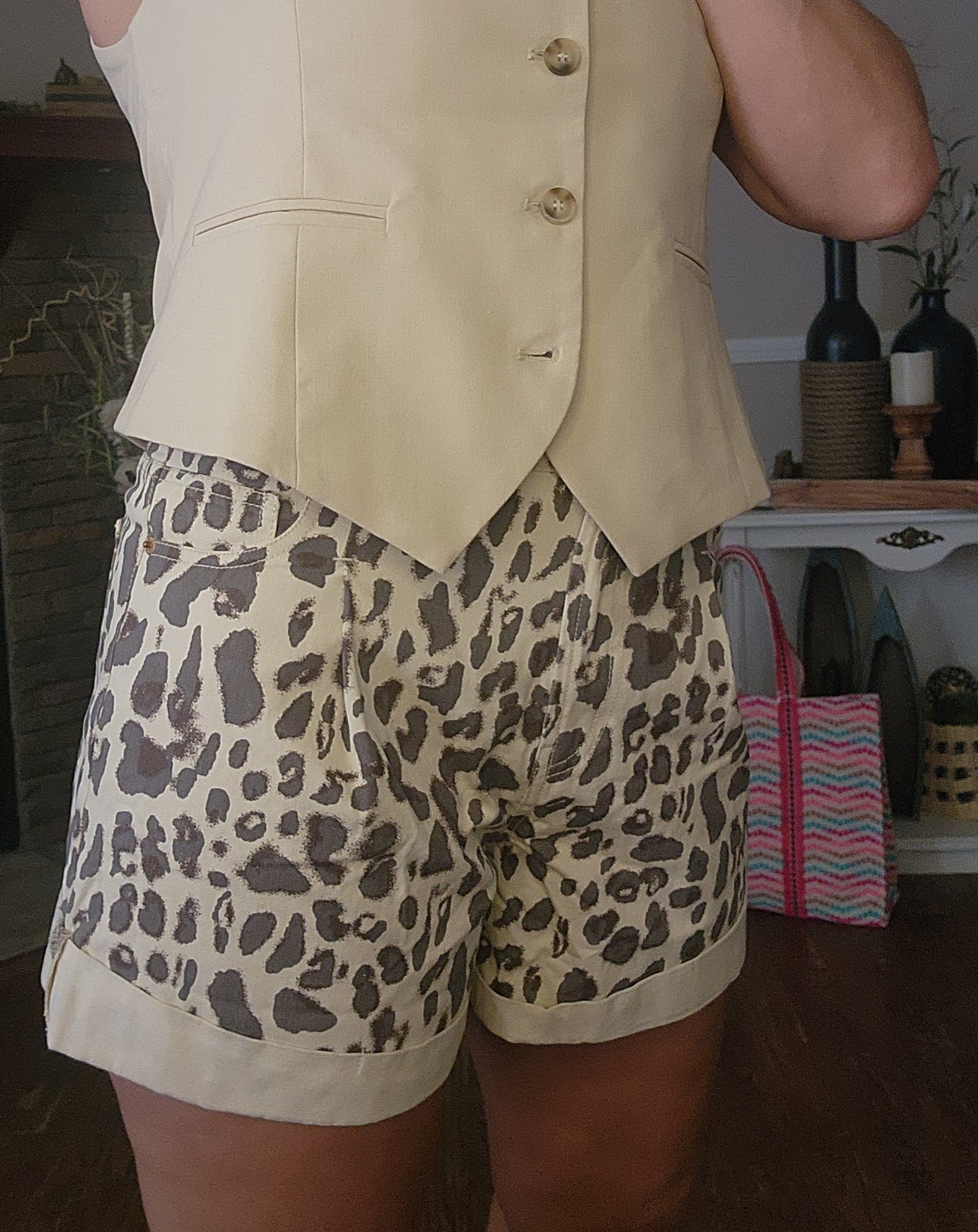 Print High Waist Shorts