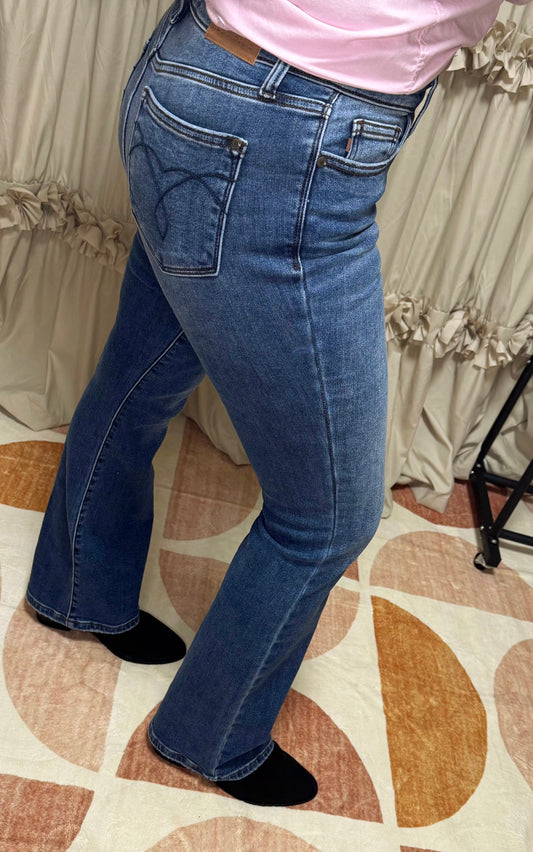 Judy Blue Mid Rise Thermal Bootcut Denim