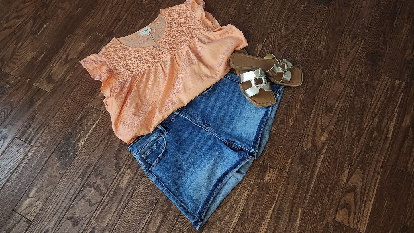 Risen Mid Rise Turn Up Cuff Shorts
