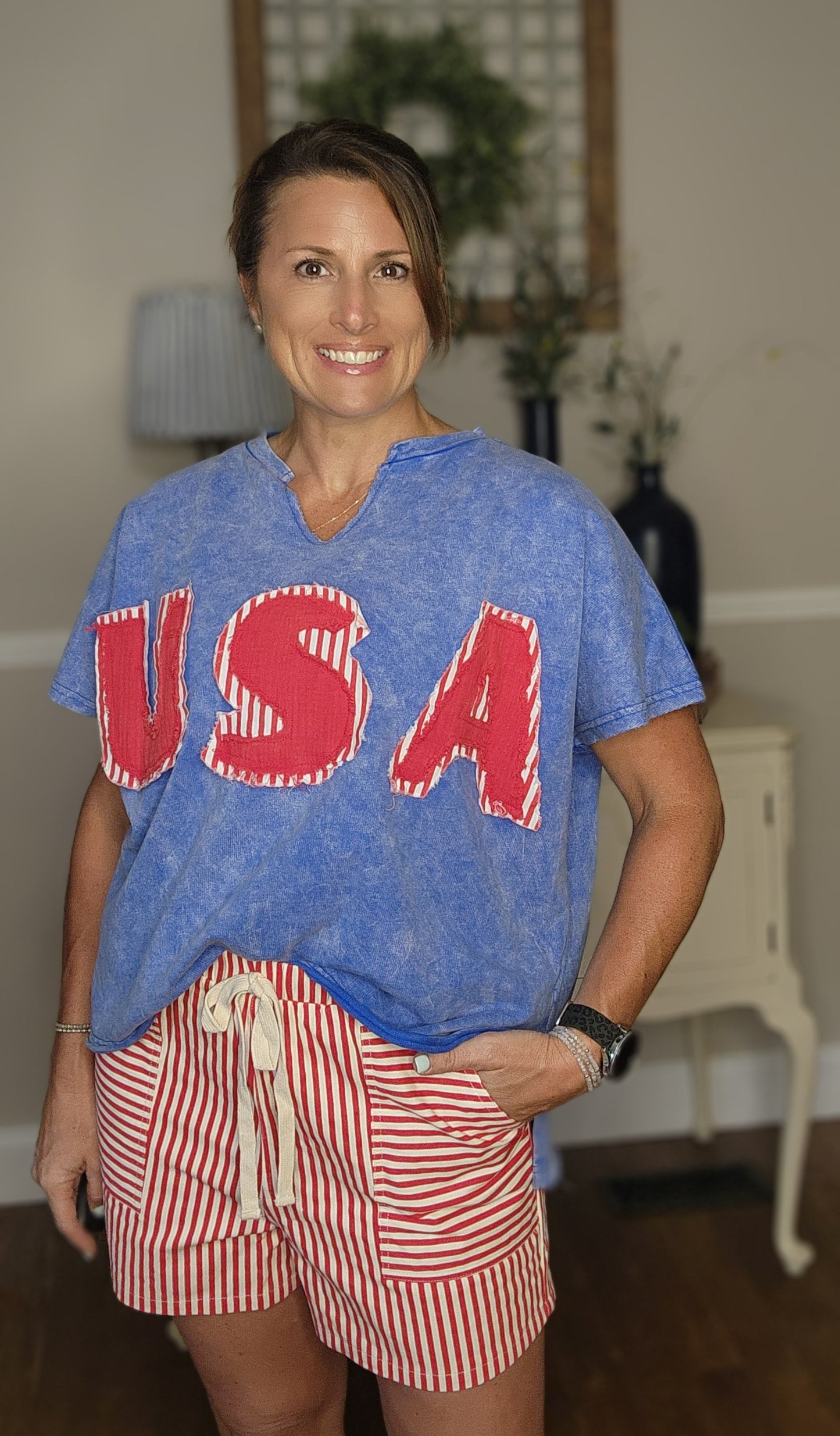 USA Patched Knit Top