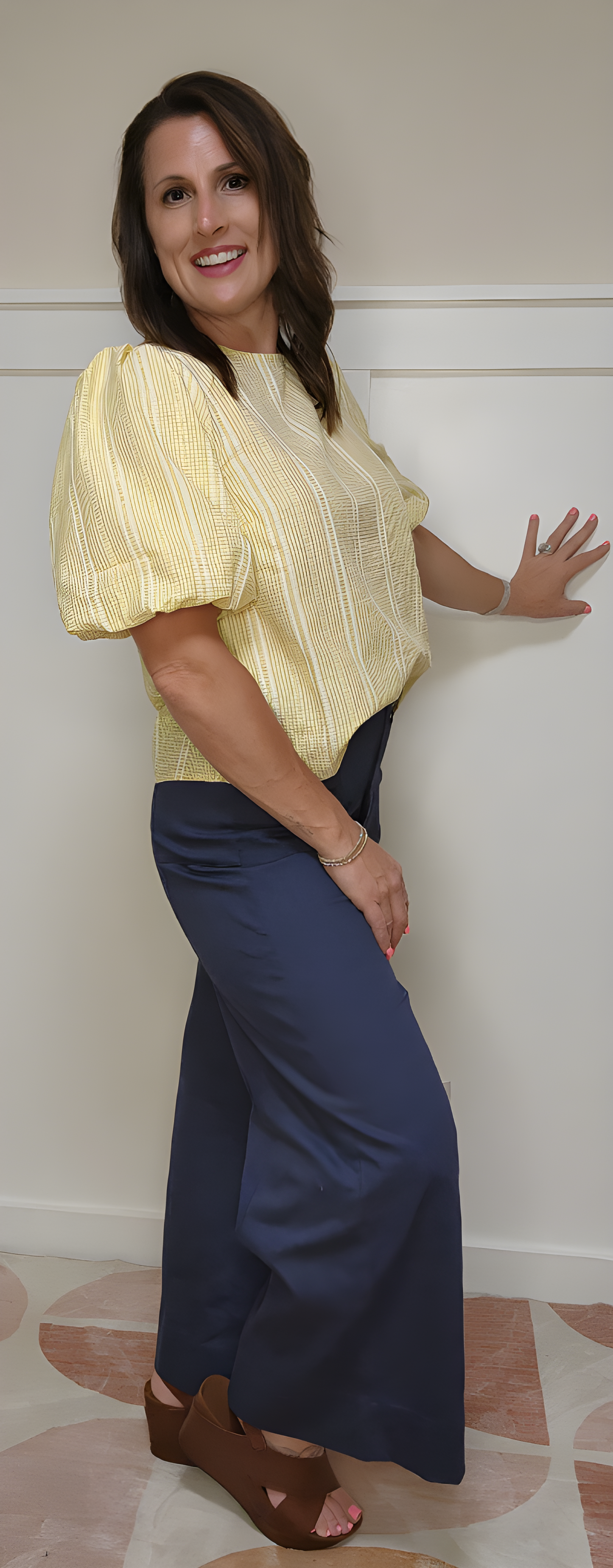 Navy Wide Leg Pants