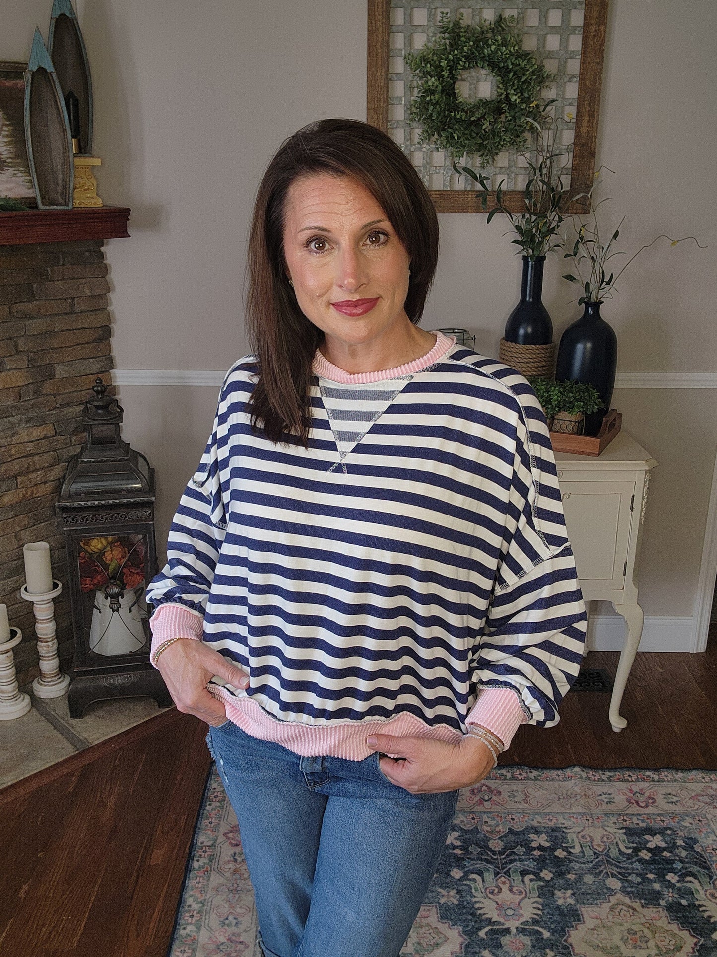 The Marina Crew Neck Oversized Long Sleeve Top