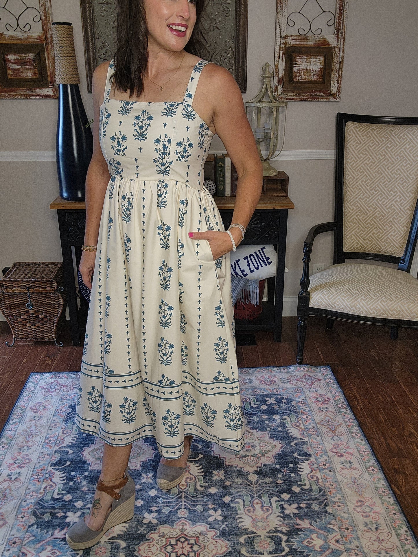 The Camila Floral Print Midi Dress