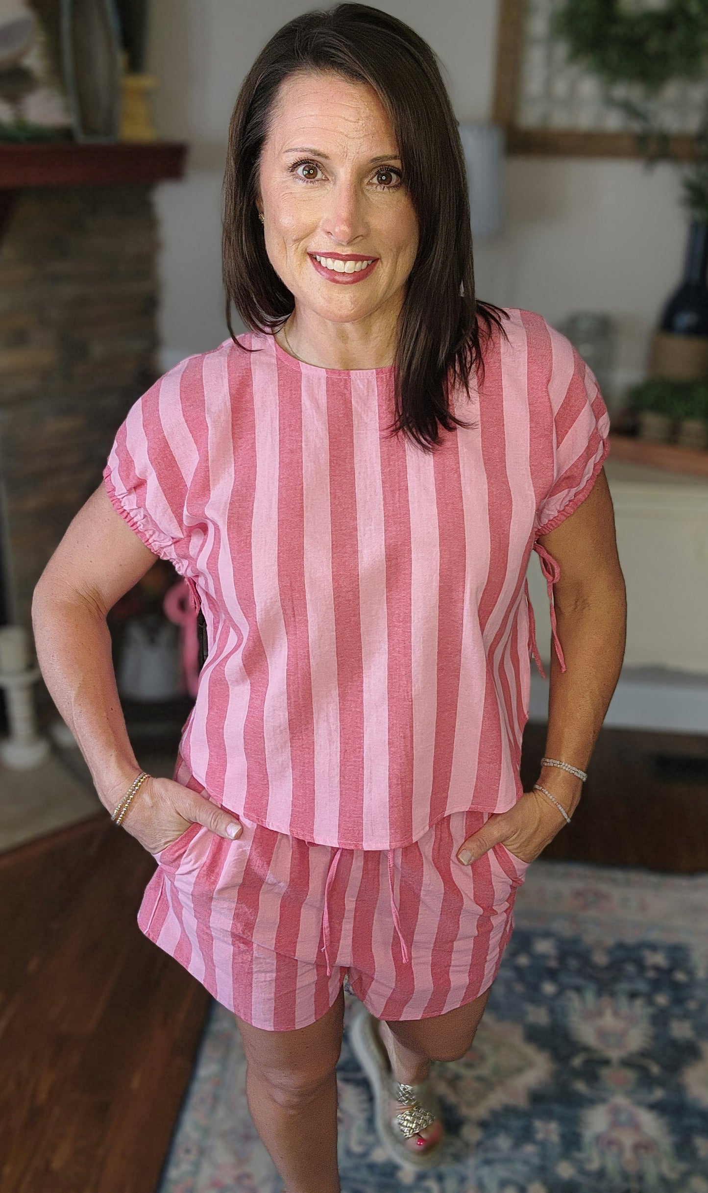 The Melia Striped Shorts Set