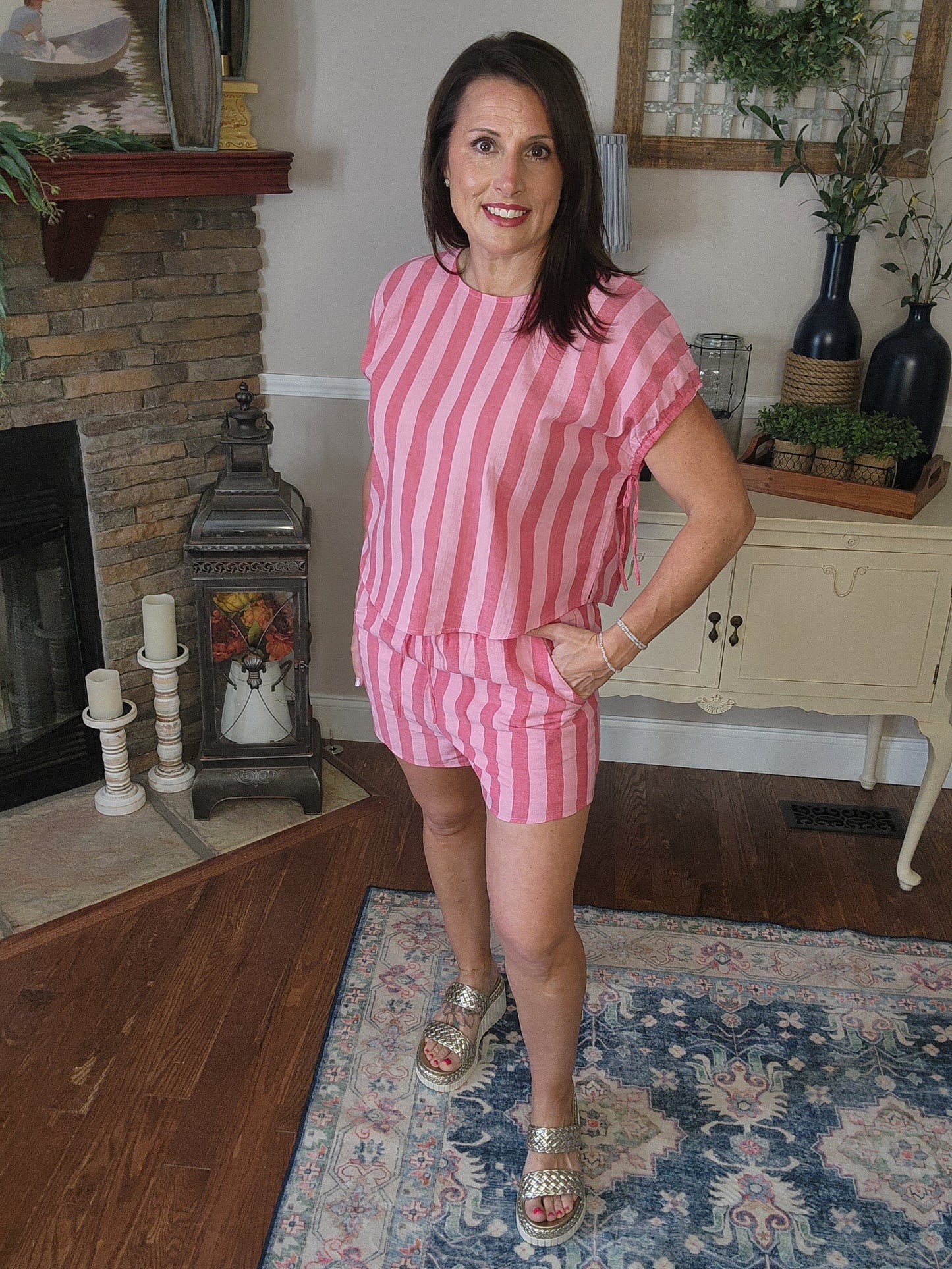 The Melia Striped Shorts Set