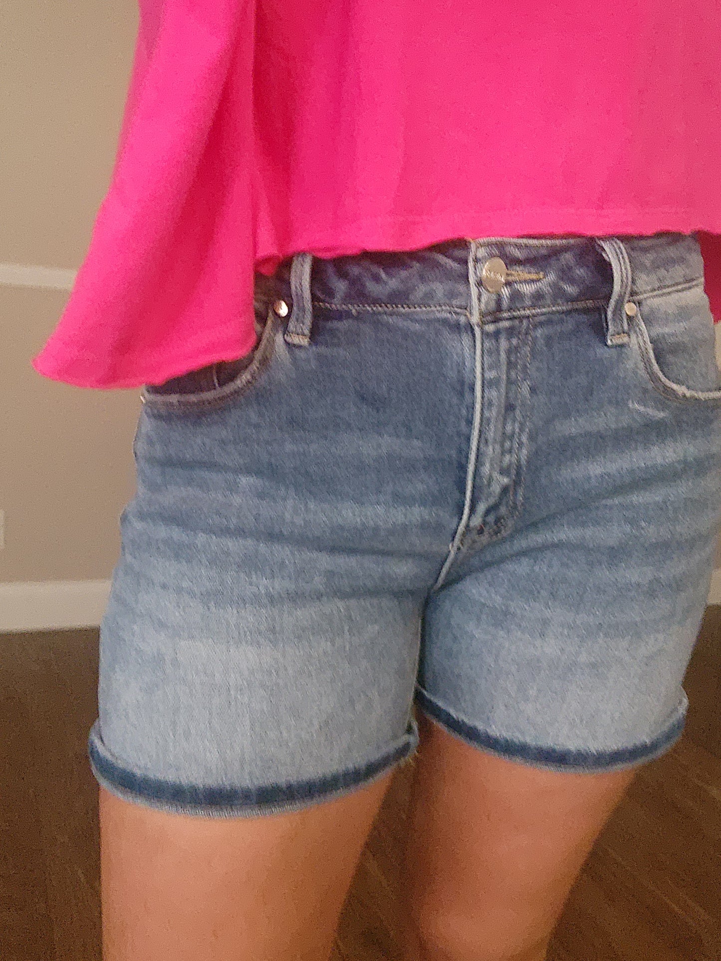 Risen Mid Rise Turn Up Cuff Shorts