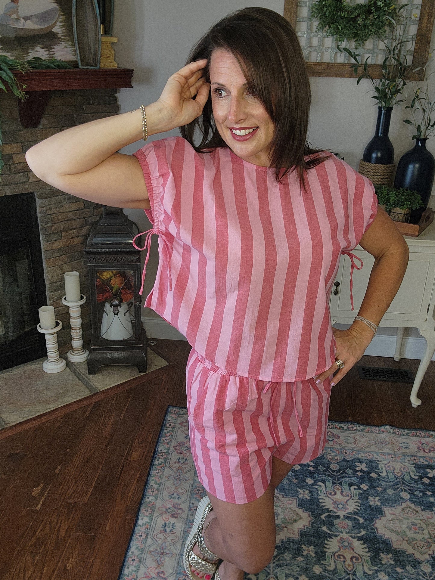 The Melia Striped Shorts Set