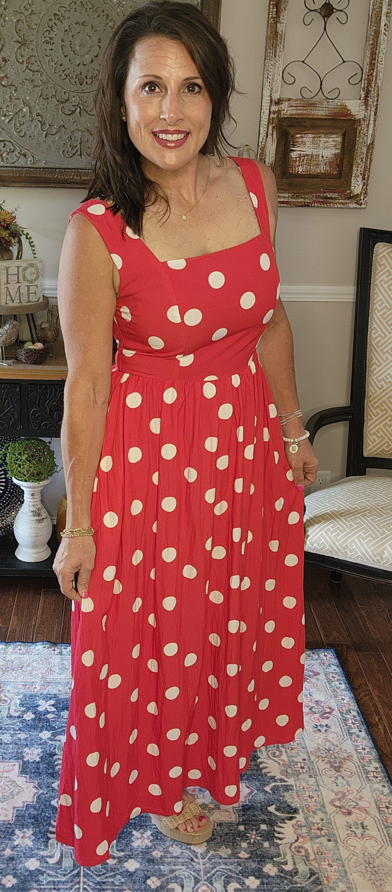 The Phoenix Polka Dot Midi Dress