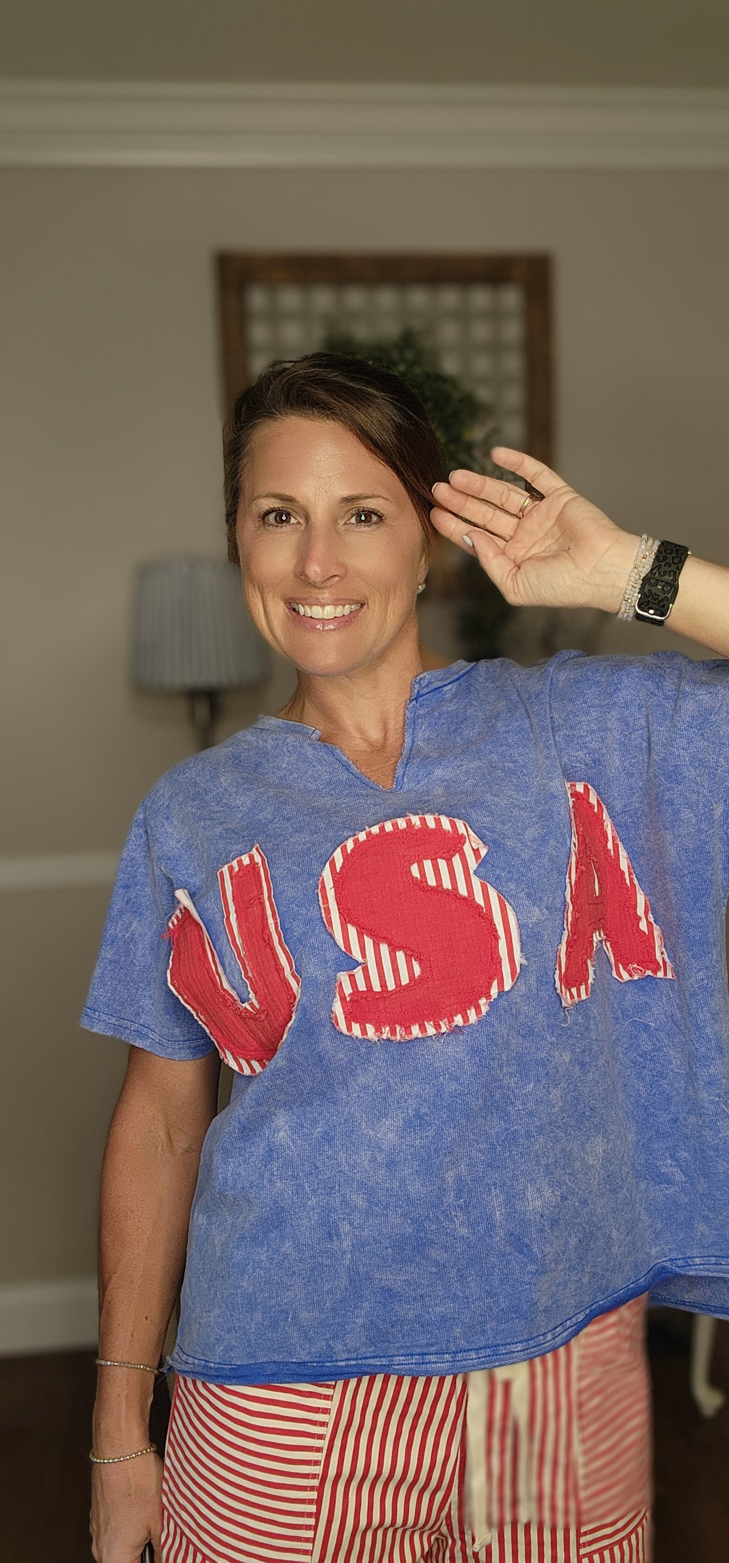 USA Patched Knit Top