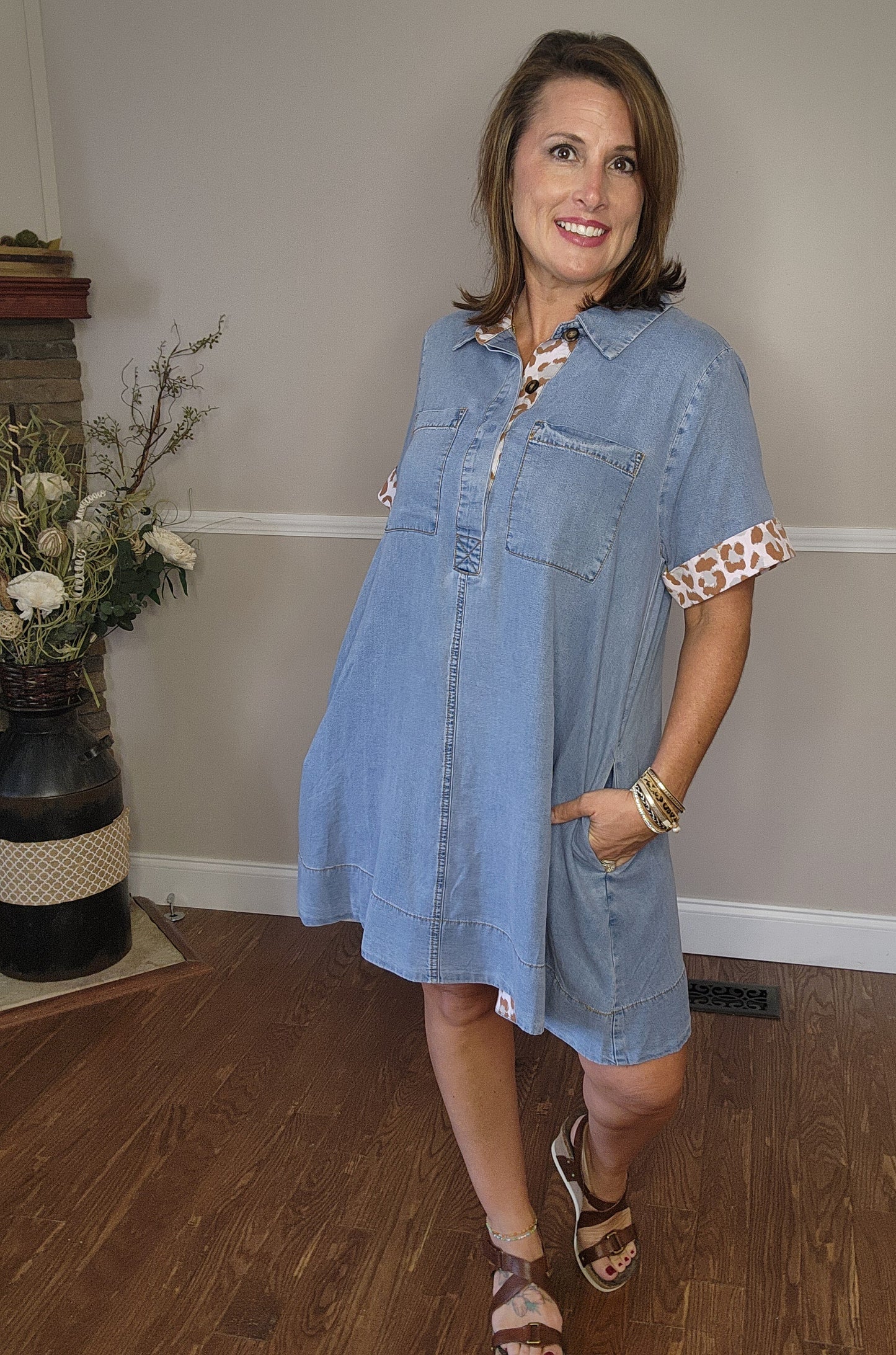The Gina Denim Mini Dress