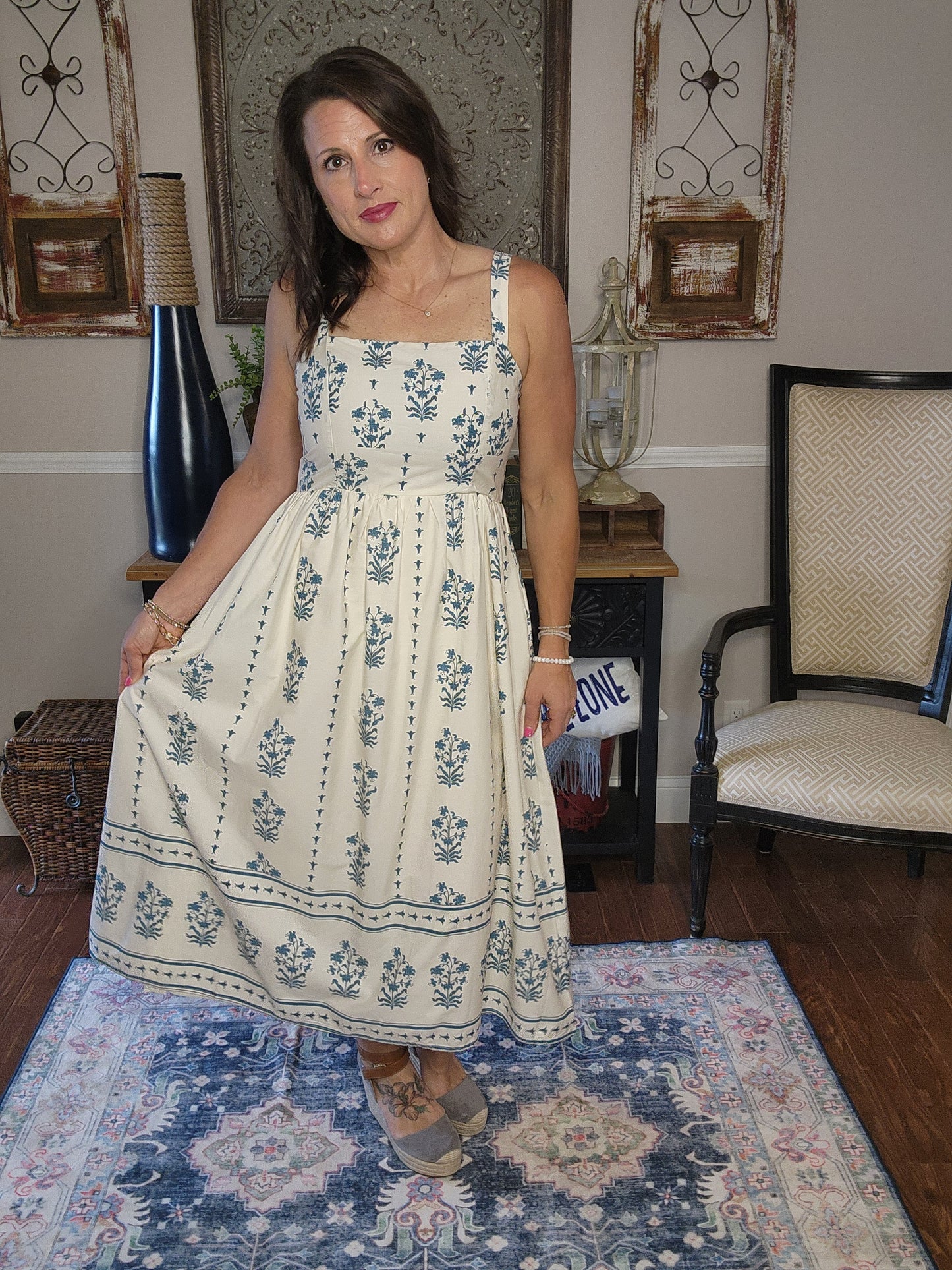 The Camila Floral Print Midi Dress