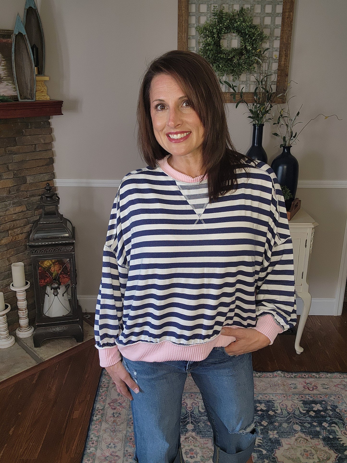 The Marina Crew Neck Oversized Long Sleeve Top