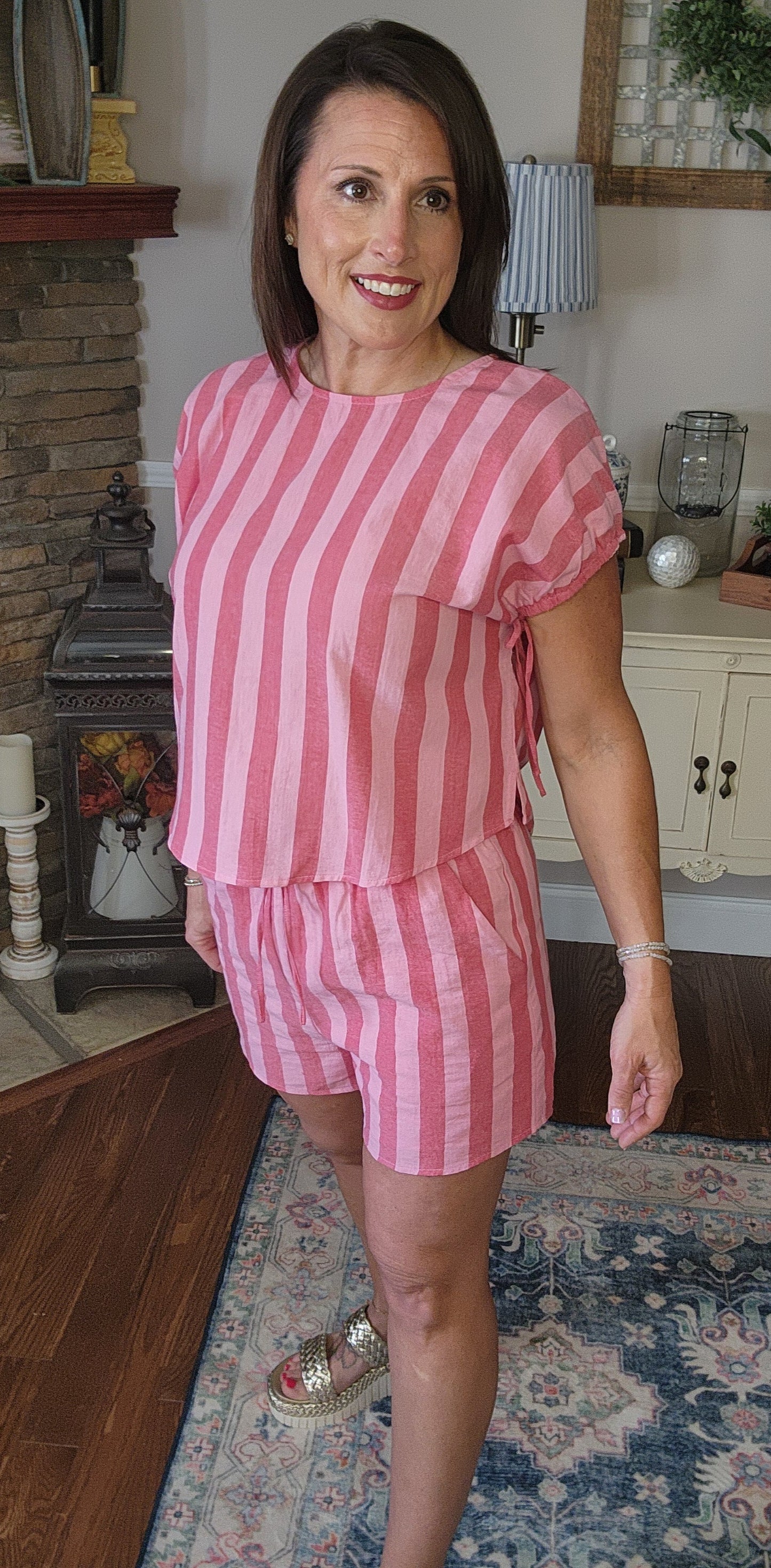 The Melia Striped Shorts Set