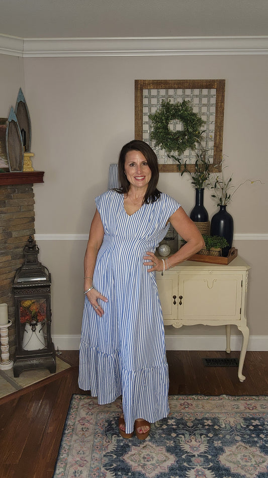 The Kai Vertical Stripe Maxi Dress
