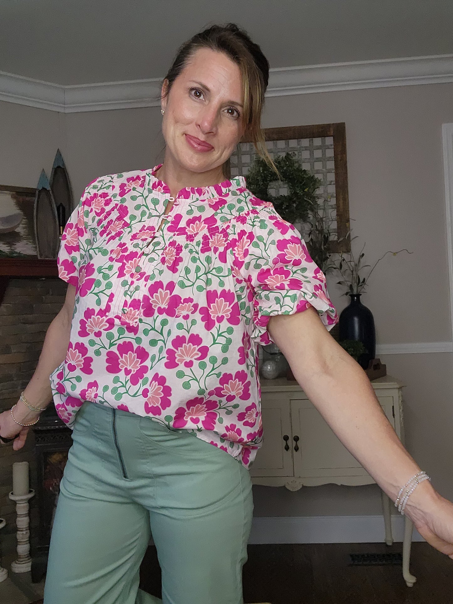 The Fiona Floral Puff Sleeve Top