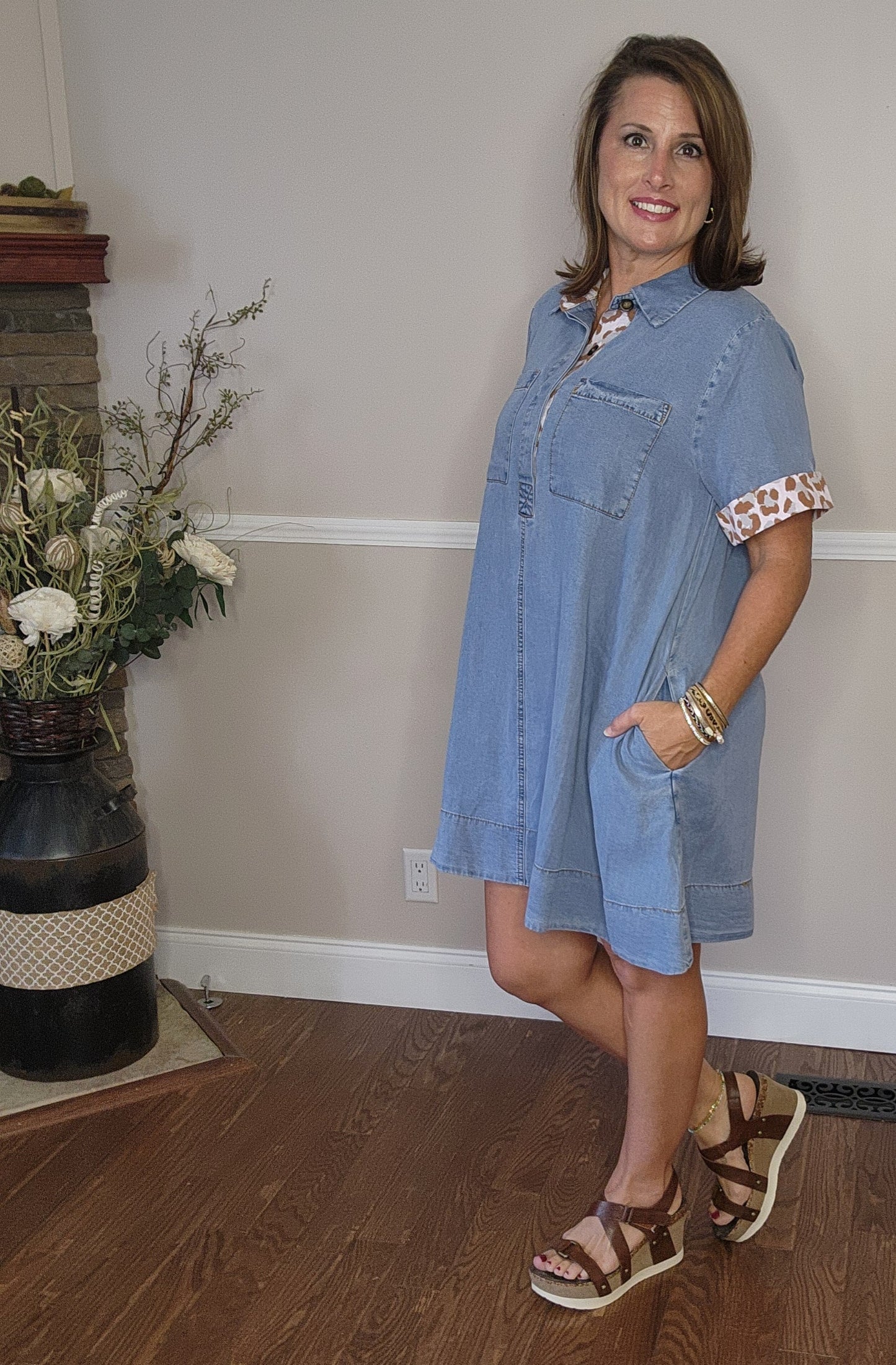 The Gina Denim Mini Dress