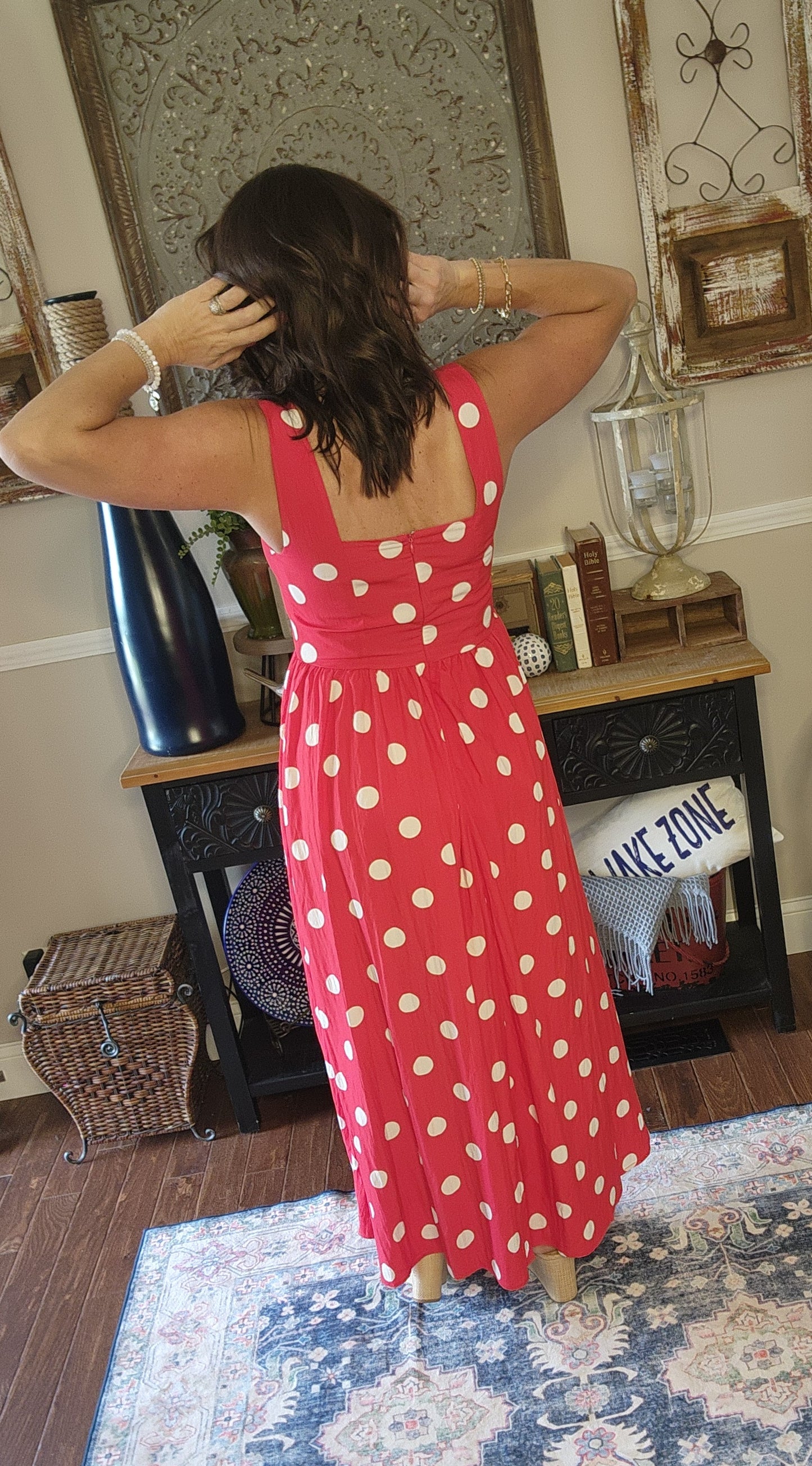 The Phoenix Polka Dot Midi Dress