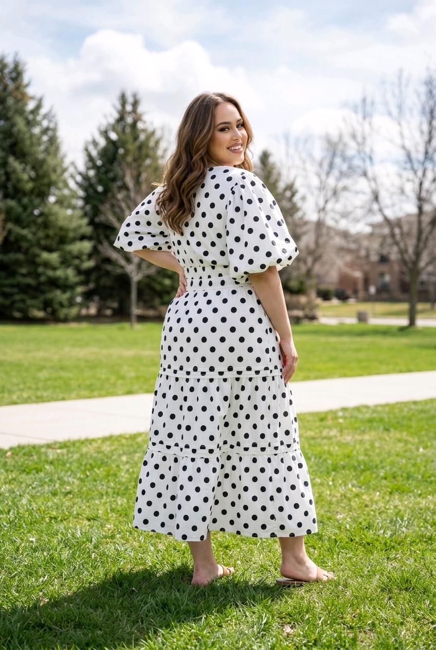 The Paisley Polka Dot Midi Dress